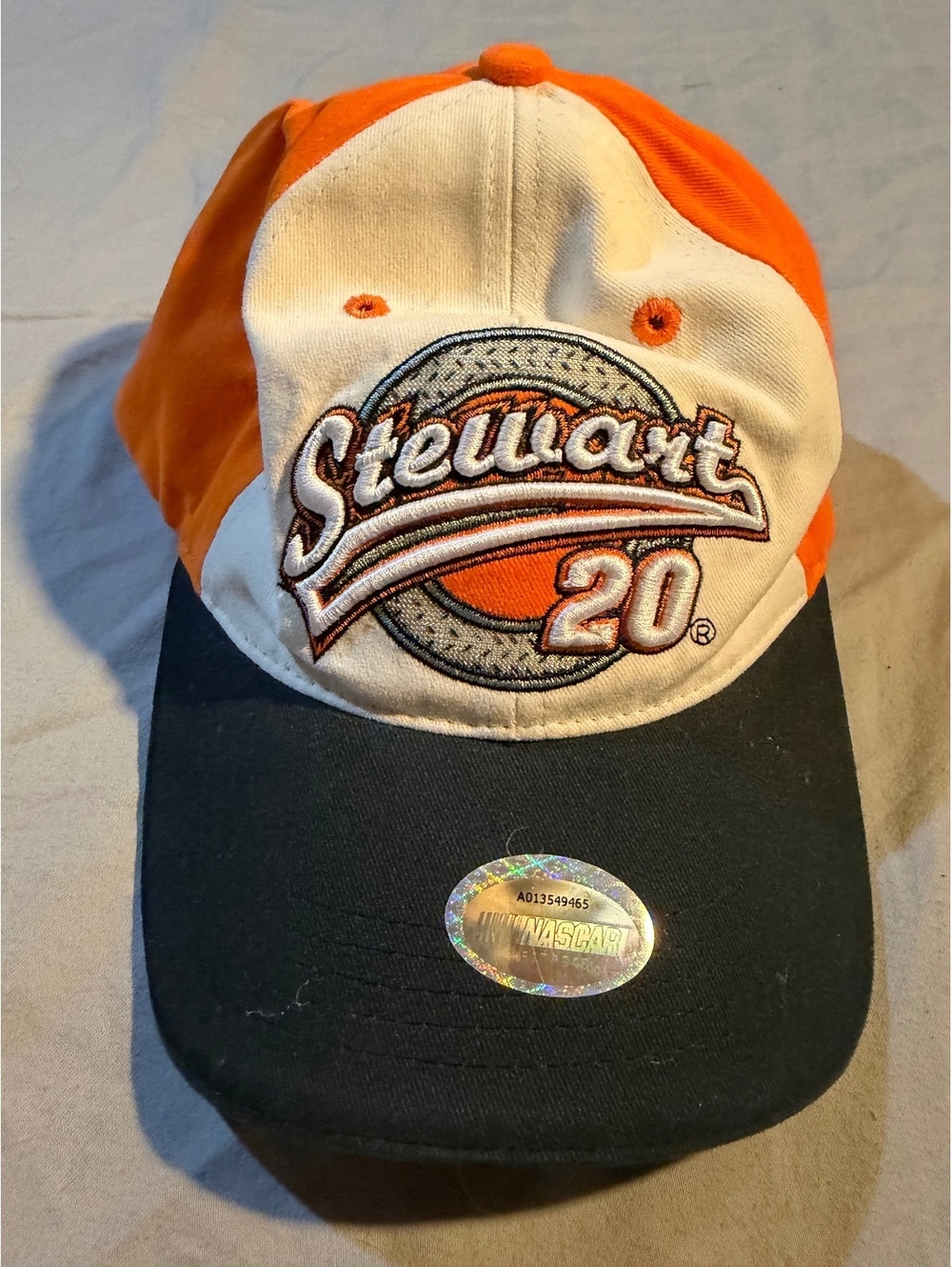 Youth Stewart 20 NASCAR Adjustable Hat 100% Cotton Orange Black
